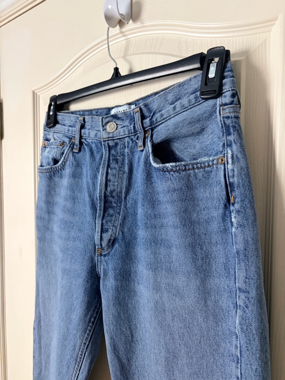 Agolde Riley High Rise Straight Leg Button Fly Denim Jeans, 28 - Picture 2 of 14